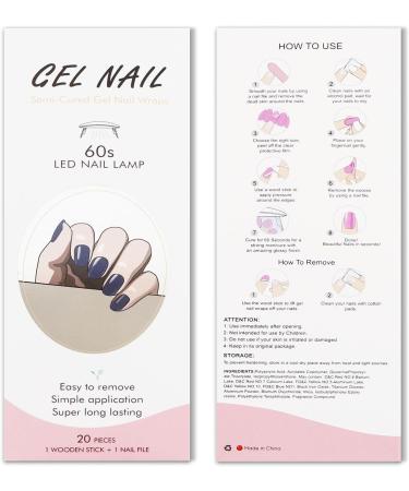 JMEOWIO Semi Cured Gel Nail Strips Royal Blue Gel Nail Stickers Nail Supplies Nail Art Design Decoration Accessories - Buy Online on GoSupps.com