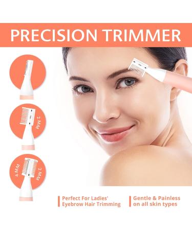 VG VOGCREST 2-in-1 Nose & Eyebrow Trimmer for Women - Painless, Waterproof, Rechargeable - Pink - Buy Online on GoSupps.com