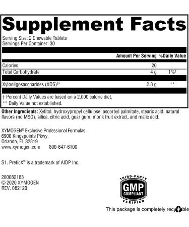 XYMOGEN PrebioMax XOS Prebiotic Fiber Supplement - Sour Apple Chewable Tablets - Buy Online on GoSupps.com