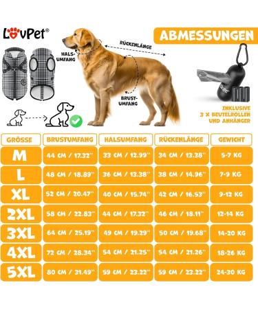 Lovpet Dog Jacket & Coat - Waterproof XL Winter Vest with Reflectors D-Ring & 45 Disposable Bowls for Dogs - Buy Online on GoSupps.com