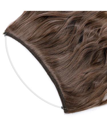 Silk-Co Hair Extensions with Rubber Band | Adjustable Synthetic Extensions in Chocolate Brown - 50cm Perfect for Dark Blonde Hair - Buy Online on GoSupps.com