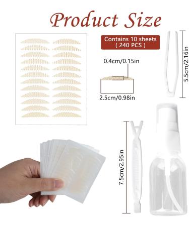 240PCS Invisible Eyelid Lifter Strips for Droopy Lids - Breathable Double Eyelid Sticker with Spray & Tweezers - Buy Online on GoSupps.com