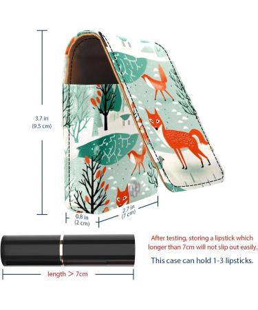 Travel Lipstick Organizer Case - Portable Makeup Bag with Mirror | Cartoon Forest Fox & Rabbit Design - Perfect for International Shipping - Buy Online on GoSupps.com