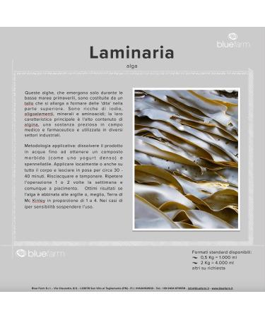 Blue Farm Srl BLUE FARM Laminaria seaweed powder 500 g micronised and super ventilated 100 pure natural original and untreated product 500 gr - Buy Online on GoSupps.com