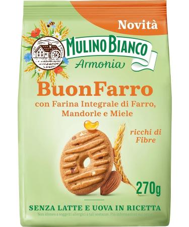  Italian Gourmet E.R. Mulino Bianco BuonFarro Pack of 12 shortcrust pastry biscuits with wholemeal spelt flour almonds and honey 270 g + gourmet Italian polpa 400 g - Buy Online on GoSupps.com