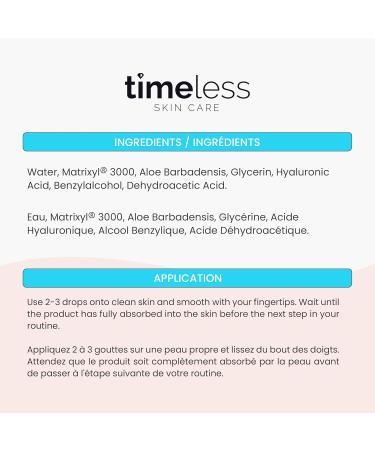 Timeless Skin Care Matrixyl 3000 Serum - Personal Care Face Serum Supports Hydration - Matrixyl Serum with Hyaluronic Acid - Fragrance-Free Serum for Skin Care 1 oz - Buy Online on GoSupps.com