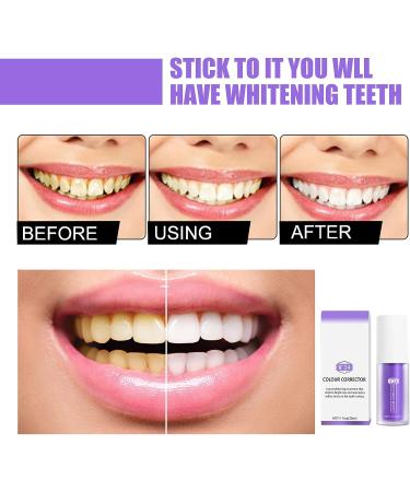 2pcs Purple Teeth Whitening Toothpaste Kit - Stain Removal & Brightness Booster - Buy Online on GoSupps.com
