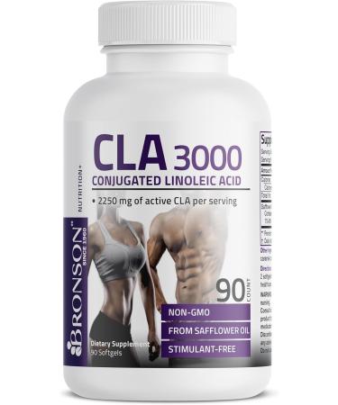 Bronson CLA 3000 Extra High Potency Supports Healthy Weight Management Lean Muscle Mass Non-Stimulating Conjugated Linoleic Acid, 90 Softgels 90 Count (Pack of 1) - Buy Online on GoSupps.com