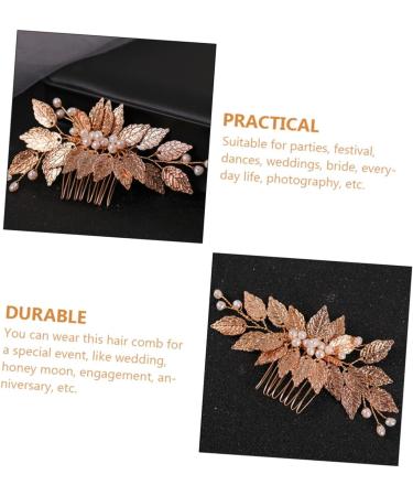 Beaupretty Iron Leaf Pearl Hair Comb Wedding Hair Accessories for Brides Hair Comb for Bride Wedding Bride Hair Comb bride hair decoration leaves hair comb the side Miss iron wire Hair the - Buy Online on GoSupps.com