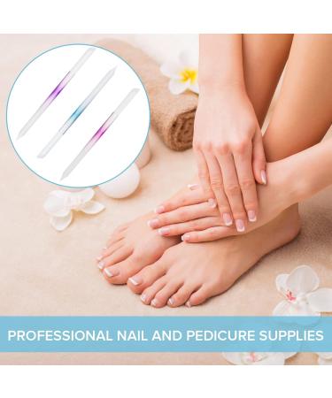 3PCS Glass Cuticle Pusher and Nail File Set - Dual-Ended Manicure Stick for Cuticles Care - Buy Online on GoSupps.com