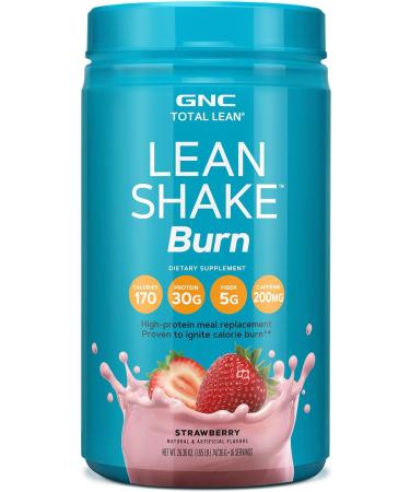 GNC Total Lean | Lean Shake Burn, Protein Powder | Hunger Satisfying, High Protein Blend, Proven to Burn 3X More Calories | Strawberry | 16 Servings 16 Servings (Pack of 1)