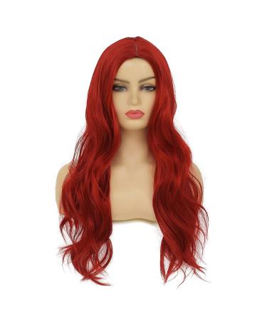 Amnenl Long Wavy Red Wig for Women - Synthetic Hair Replacement for Halloween & Cosplay - Buy Online on GoSupps.com