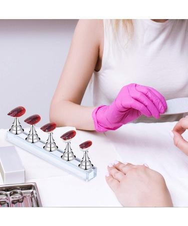 4 Sets Acrylic Nail Display Stand Nail Holder Magnetic Nail Practice Stand Fingernail DIY Nail Design Stand for False Nail Manicure Tool (Silver) - Buy Online on GoSupps.com