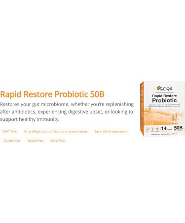 Orange Naturals - Rapid Restore Probiotic 60 v-caps - Helps to Maintain and Support Immune Function - Promote a Favorable Gut Flora - Source of Probiotics 60 count (Pack of 1) - Buy Online on GoSupps.com