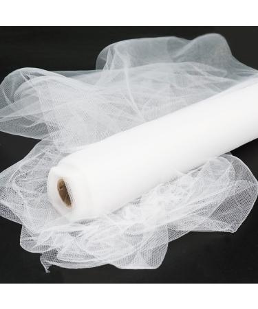 Tulle Fabric Rolls 6 inch by 100 Yards (300 ft) White Tulle Ribbon Netting Spool for Tutu Skirt Wedding Baby Shower Birthday Party Decorations