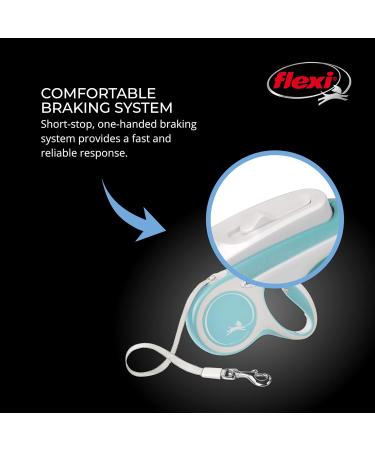 Flexi New Comfort Dog Leash - Ergonomic Durable Tangle-Free | For Dogs Up to 25kg | 4.8m Medium Size | Blue/Pastel Colors - Buy Online on GoSupps.com