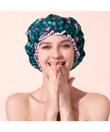 BEAUTAIL Reusable Flamingo Shower Cap - Double Layer Waterproof Bathing Hat for Long Hair - 1 Pack Large Size - Hair Protector for Women, Kids, Girls, Men - Buy Online on GoSupps.com