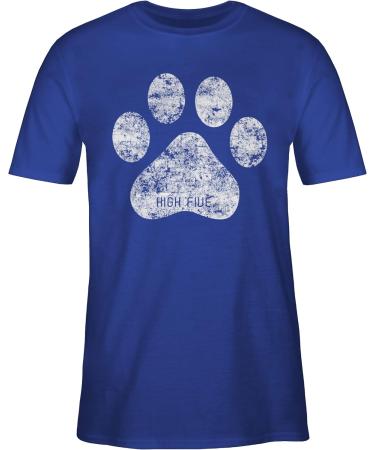 Shirtracer Royal Blue T-Shirt for Men - High Five Dog Paw Design - Perfect Gift for Dog Owners - Available in 3XL & Large Sizes - Buy Online on GoSupps.com