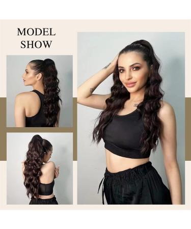 Hair Bun 24 Inch Synthetic Long Wavy Ponytail Drawstring Ponytail Extension Women Heat Resistant Fiber Hair Bun Hair Extension Hair Piece (Color : 1b) - Buy Online on GoSupps.com