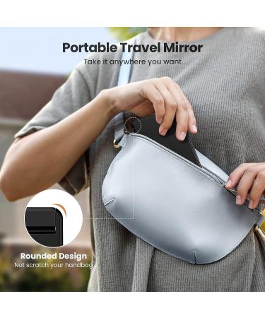 Gospire LED Travel Makeup Mirror with Lights, Magnification 1X/3X, Rechargeable & Foldable - Black - Buy Online on GoSupps.com