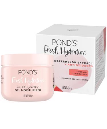 POND S Fresh Hydration Gel Moisturizer 24 HR Hydration with Watermelon Extract & Antioxidants Alcohol & Oil-Free Face Moisturizer Dermatologist Tested 3.4 oz 3.4 Ounce (Pack of 1)