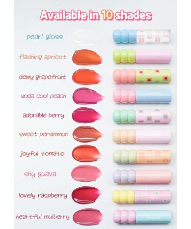 COLORGRAM Fruity Glass Tint 07 Shy Guava | Korean Lip Plumper Gloss | Moisturizing Non-Sticky Long-Lasting | Soft Pink Shade | 0.11 Oz - Buy Online on GoSupps.com