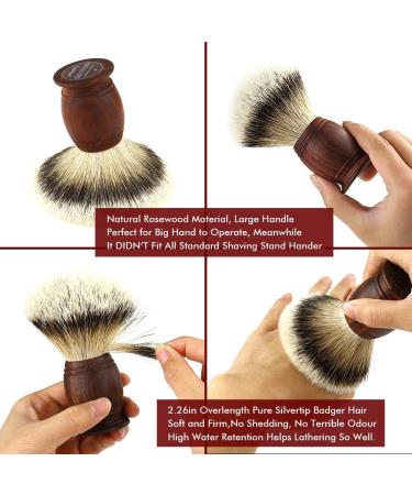 Absbas 4.9 Silberspitz Dachshaar Shaving Brush & Dalbergia Holder - Men's Perfect Shave Gift Set - Buy Online on GoSupps.com