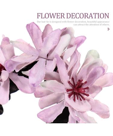 minkissy Flower Hair Tie Stretchy Hair Band Ponytail Holder Elastic Hair Ring Hair Accessory - Buy Online on GoSupps.com