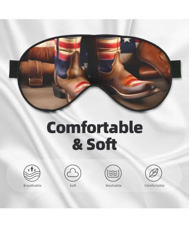 American Flag Cowboy Boots Eye Mask - Soft Sleep Mask for Men & Women | Travel Eye Cover - Buy Online on GoSupps.com