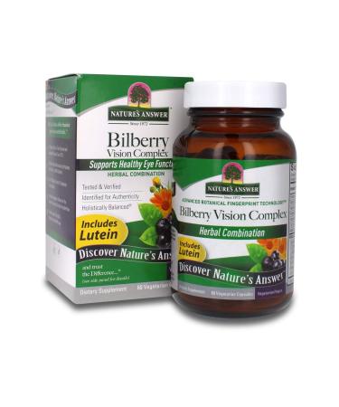 Nature's Answer Bilberry Vision Complex for Eyes Vegetarian Capsules, 60-Count | Promotes Overall Eye Health - Buy Online on GoSupps.com