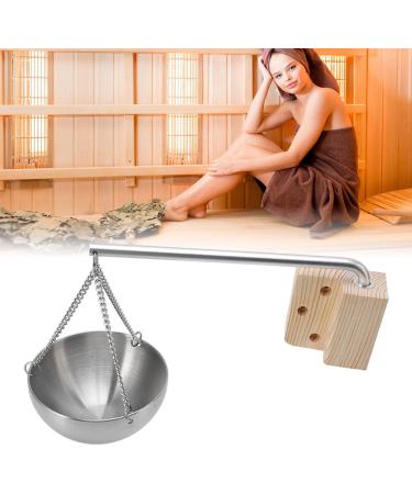 Sauna Oil Cup Sauna Aromatherapy Oil Holder Stainless Steel Essential Oil Fragrance Diffuser Bowl with Wooden Block Use for Sauna Room(Small 11.4x9.1x1in) - Buy Online on GoSupps.com