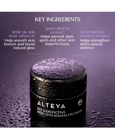 Altenya Bio Ageless Eye Cream 15ml - Natrue Organic Certified - Natural Rose Oil Skin Care for Radiant Eye Contour - Buy Online on GoSupps.com