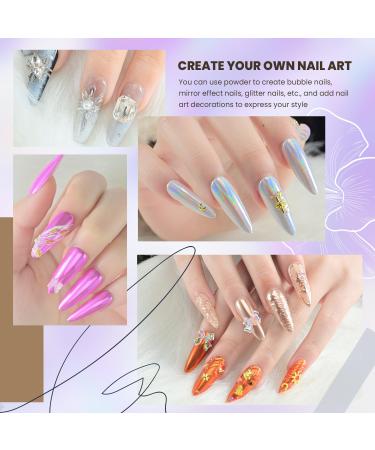 Buy Orange Nail Chrome Powder - Super Glossy Metallic Mirror Effect for Stunning Nail Art | Premium Nail Shimmer Powder with Brush - Buy Online on GoSupps.com