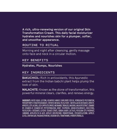 Keys Soulcare Rich Skin Transformation Cream - Hydrating Daily Face Moisturizer with Hyaluronic Acid & Bakuchiol | Cruelty-Free | 1.76 Oz - International Shipping Available - Buy Online on GoSupps.com