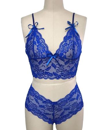 Sexy Lace Babydoll Lingerie Set | Blue-53 | Medium Size - Buy Online on GoSupps.com