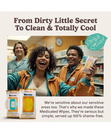 Norms Medicated Hemorrhoid Wipes with Witch Hazel and Aloe Soothing Flushable Wipes for Itching Burning & Swelling Relief Hypoallergenic & Fragrance Free - 48ct (Pack of 1) 48 Wipes (Pack of 1) - Buy Online on GoSupps.com