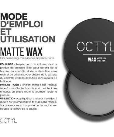 OCTYL Matte Wax | Professional Matte Wax | The mattifying texture and hold you need | Men's hair wax | 80 gr. - Buy Online on GoSupps.com