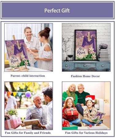 Cross Flowers Paint by Number for Adults - DIY Oil Painting Kit - Easter Theme - 16x20 Inch - Buy Online on GoSupps.com