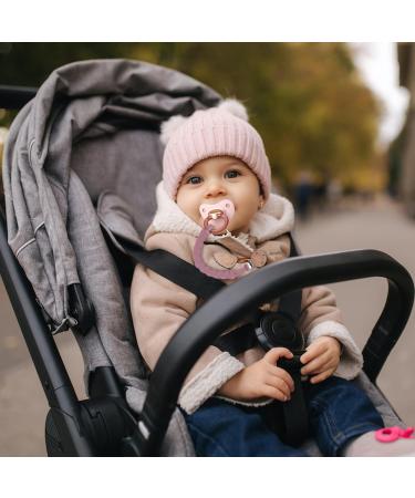 Silicone Pacifier Chain - Kizaten 2-Pack Clips for Boys & Girls | Soft Flexible & Clean - Purple/Pink - Buy Online on GoSupps.com