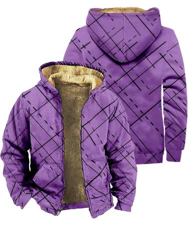 Hanxiulin Oversized Men s Fleece Jacket - Warm Long-Sleeved Stand-Up Collar Winter Coat - 4XL Purple Premium Bomber Jacket - Buy Online on GoSupps.com