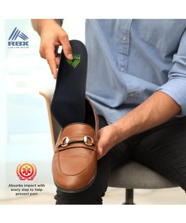 RBX Plantar Fasciitis Ortho Insoles for Men - 3/4 Size (Volt) - Buy Online on GoSupps.com