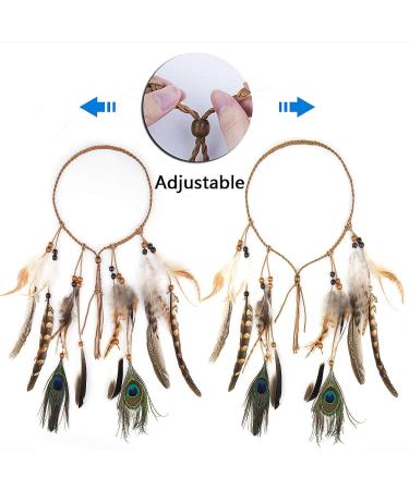 Buy Indian Headband | Czemo Boho Feather & Tassel Hairband for Women Hippie Peacock Style - Buy Online on GoSupps.com