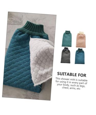Beaupretty 4pcs Exfoliating Bath Towel Set Body Scrubber Gloves & Korean Mitts for Ultimate Clean | Ideal for Spa & Self-Care - Buy Online on GoSupps.com