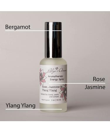 LILIYAS AROMA Aromatherapy Energy Spray with Rose, Jasmine & Ylang Ylang Essential Oils | Natural Air Freshener, Pillow Mist, Room Spray & Home Fragrance - 2 oz - Buy Online on GoSupps.com