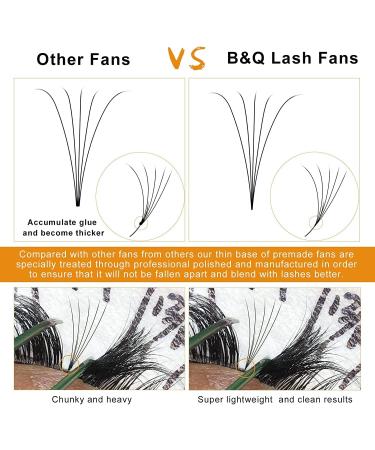 B&Q LASH 5D-0.10C-9mm Pre Made Fan Eyelash Extensions | Short Stem Russian Volume Lashes 5D-0.10 | 7D 0.07-0.10 Pre Made Russian Lashes - Buy Online on GoSupps.com