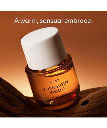 PHLUR Somebody Wood Eau de Parfum - Full Size Perfume for Women & Men Fragrance - Spicy Woody Perfume with Bergamot Lemon Cedarwood Sandalwood Musk & Vanilla (50mL) - Buy Online on GoSupps.com