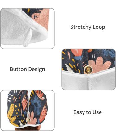 Flower Graffiti Hair Towel 2 Pack | Super Absorbent Quick Dry Hair Turbans for Women & Girls - Buy Online on GoSupps.com