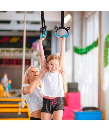 EXQ Home Kids Gymnastic Rings with Adjustable Straps - 220lb Capacity - Blue Standard - Buy Online on GoSupps.com