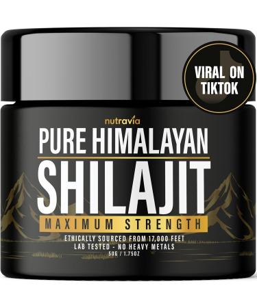Shilajit Pure Himalayan Organic Resin - Natural Authentic Lab Tested Formula for Men, Women - No Heavy Metals - 600mg Max Strength with 85+ Trace Minerals Golden Grade Shilajit Supplement (1 Pack)
