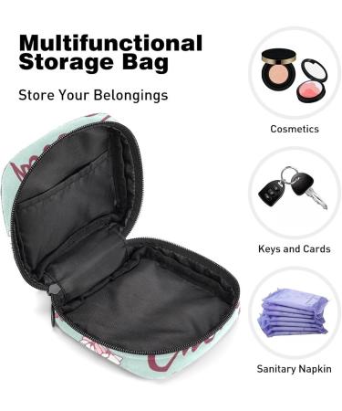 Cherry Blossom Menstrual Cup & Pad Storage Bag - Mint Green, Portable Period Pouch for Women & Teens - Multi-colored - Buy Online on GoSupps.com